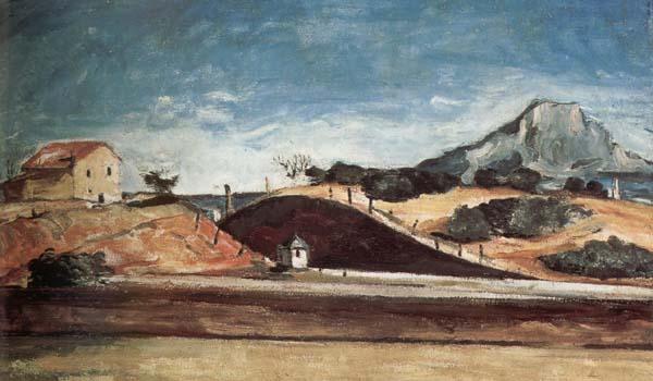 Paul Cezanne Le Percement de la voie ferree avec la montagne Sainte-Victoire China oil painting art